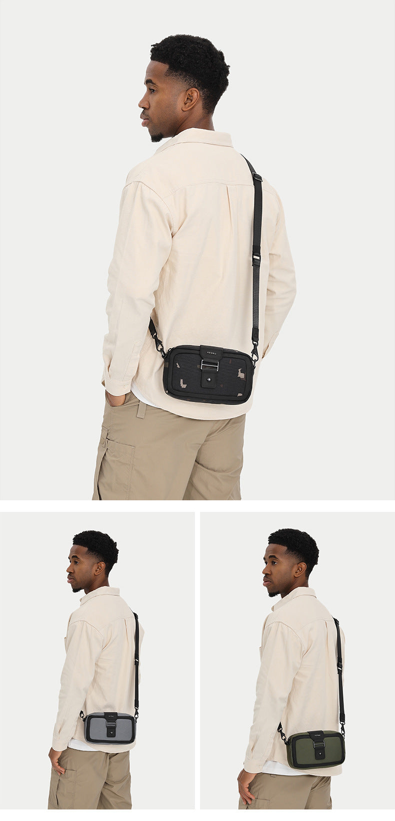 Men's Crossbody Bag High-End Single Shoulder Bag Portable Small Bag Waterproof Oxford Cloth Mini Men's Bag Trendy Style