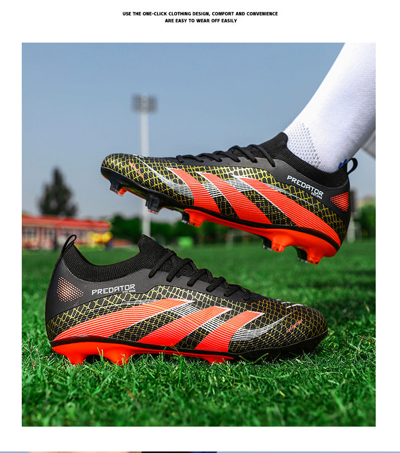 2025New Football Shoes for Men and Women, Youth Students, Fashionable and Comfortable, Long Spikes, Low-top, Factory Direct Sale