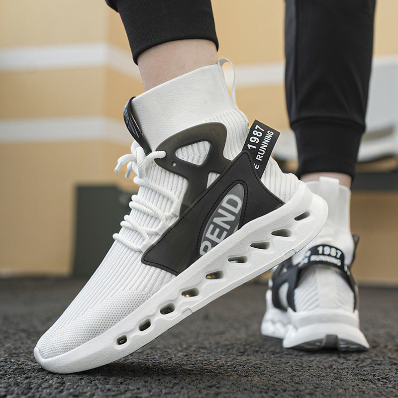 Autumn Winter New Large Size Men's Casual Shoes Youth High-top Shoes Blade Sports Shoes Versatile Running Trendy Shoes