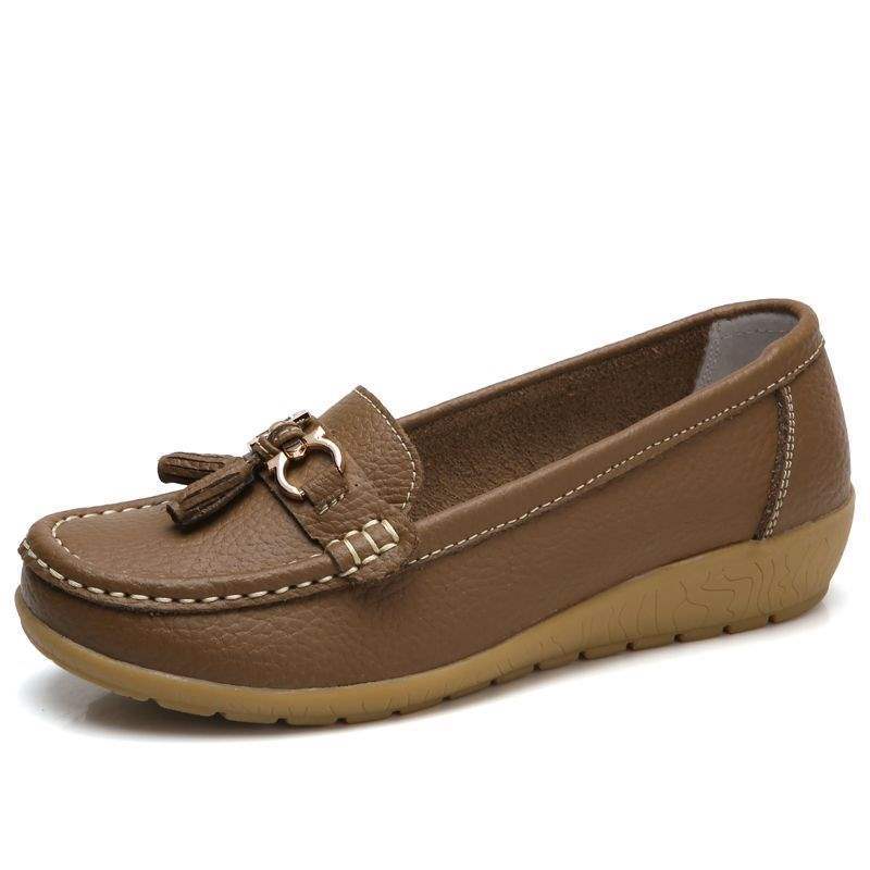 Women's Shoes Flat Soft Sole Thick Sole Loafers Thickened Nurse Shoes Rubber Sole Wedge Slip-On Women's Shoes