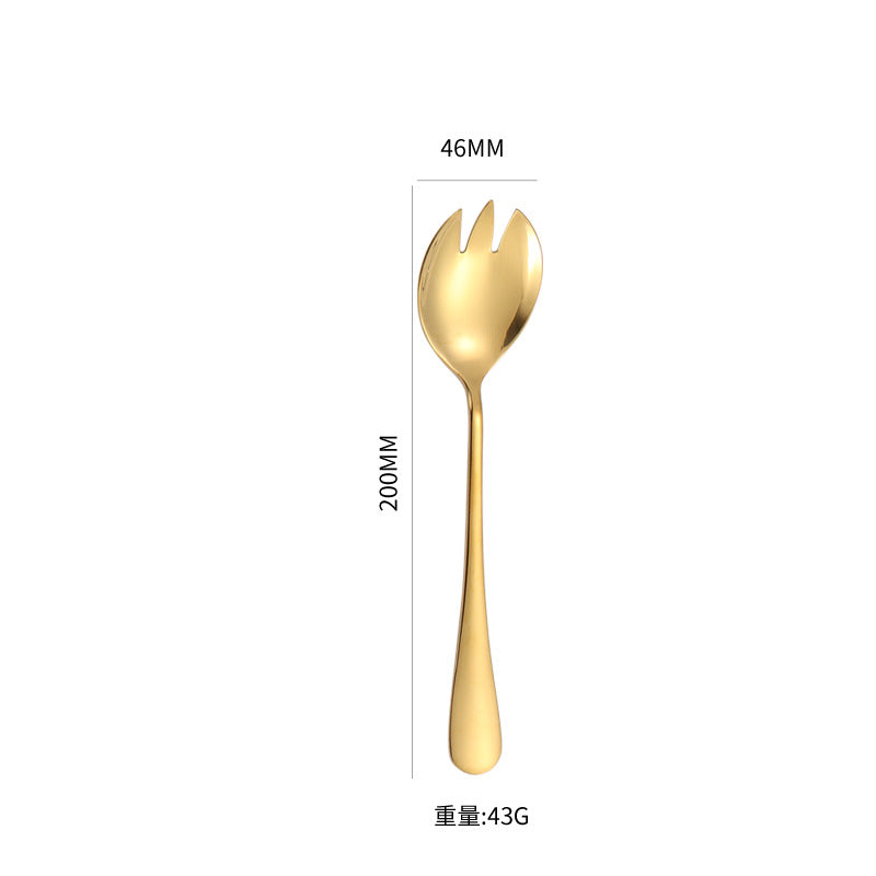 1010Stainless Steel Public Tableware Salad Dessert Spoon Fork Hotel Restaurant Self-service Spoon Fork Set