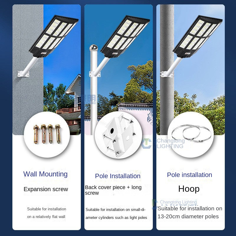 Super Bright Integrated Solar Street Light High Power LED Intelligent Induction ABS Body IP65 for Outdoor Garden Rural Street