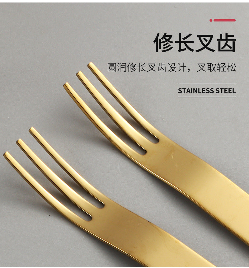 304Stainless Steel Fork Hotel Restaurant Fruit Fork with Base6Home Cake Dessert Fork Set