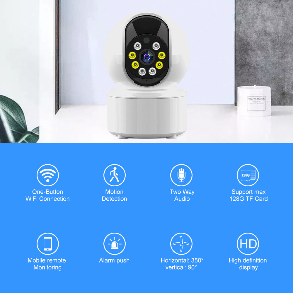 Factory Wholesale V380Wireless Camera Head Shaking Machine WiFi Intelligent Dual Light Night Vision Full Color Monitor