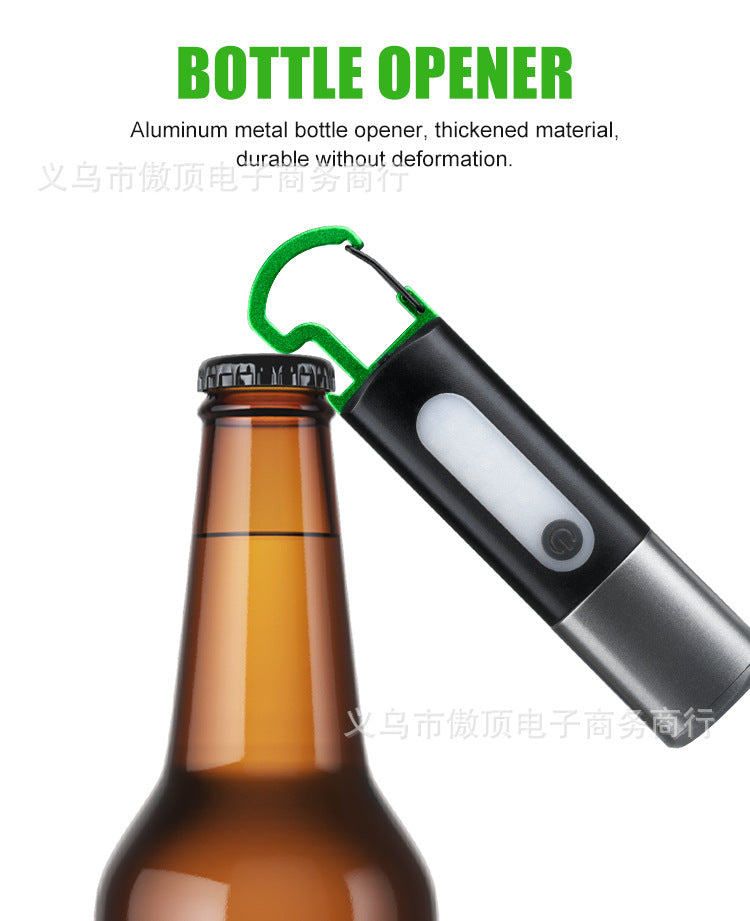 Multifunctional Flashlight Portable Keychain Magnetic Suction Light USB Rechargeable Lighting Work Light LED Sidelight