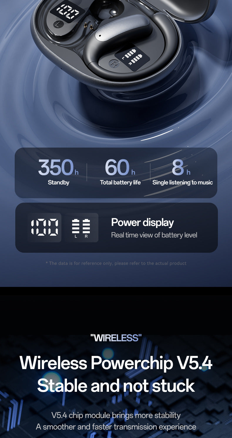 Popular M134Digital Display Ear-Hook Headphones Private Model High Appearance Long Battery Life Wireless Bluetooth Headphones