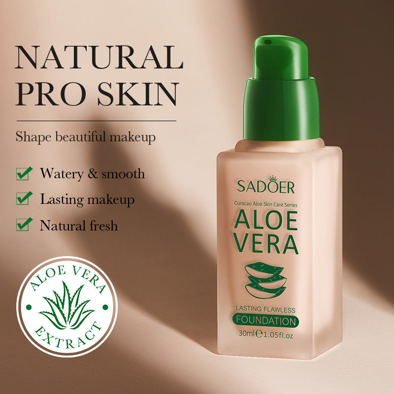 Makeup SADOER Aloe Vera Foundation Liquid Long-lasting Clear Concealer Non-cakey  Wholesale