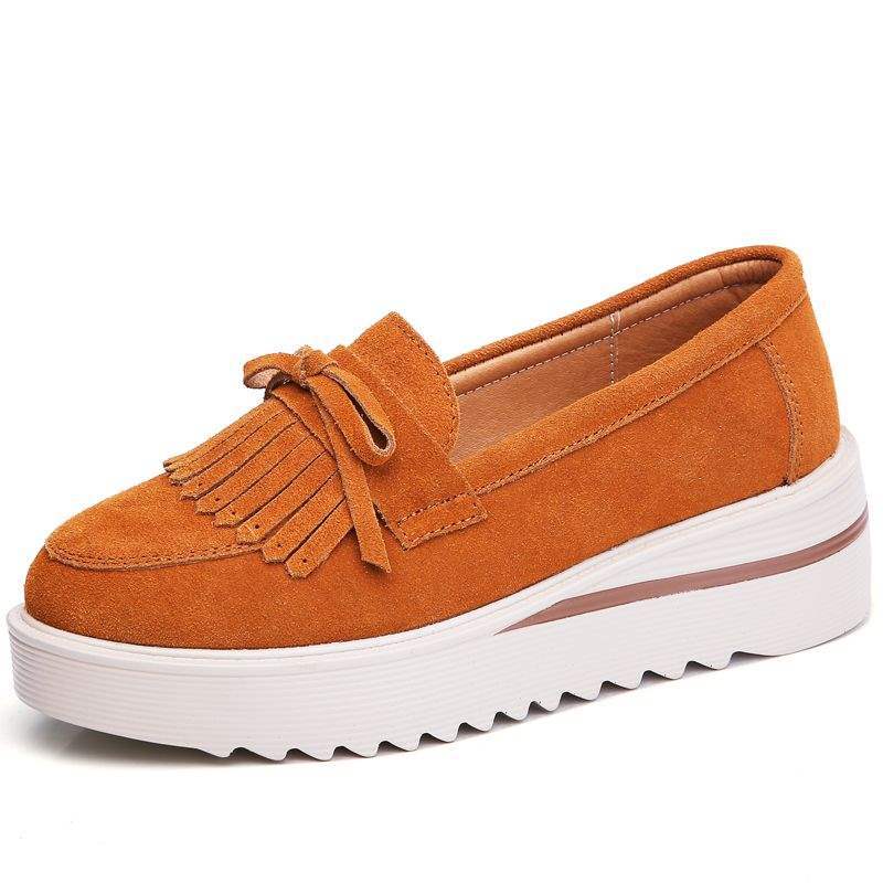 VIVIDENT New Spring and Autumn Platform Shoes for Women, Thick Sole Wedge, Large Size Slip-On Casual Mom Shoes