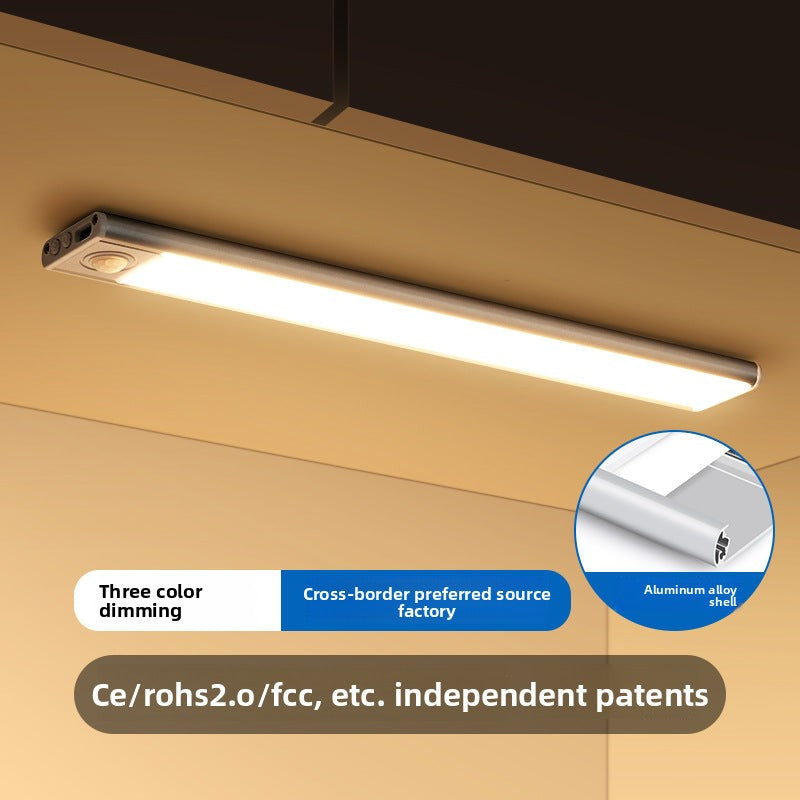Ultra-Thin Smart led Infrared sensor lamp Rechargeable Long Strip Magnetic Self-Adhesive Wine Cabinet Wardrobe Cabinet Light Strip Light Tape