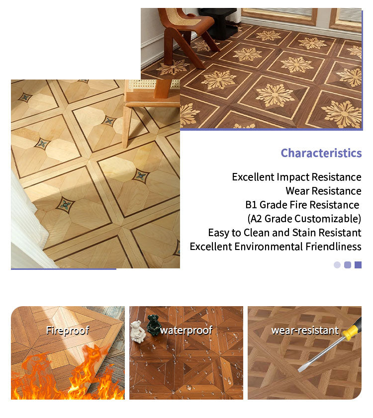 15mm Custom Square Teak Parquet Wood Flooring | High-End Engineered Hardwood Panels Anti-Slip Waterproof Click Lock Outdoor
