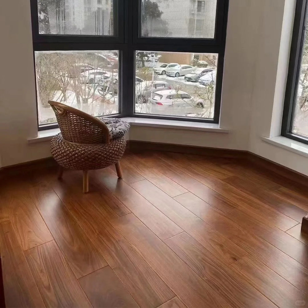 12mm Solid Robinia Wood Flooring Slim Profile AB Hardwood Planks Superior Stability Fire Resistance Waterproof Kitchen Park