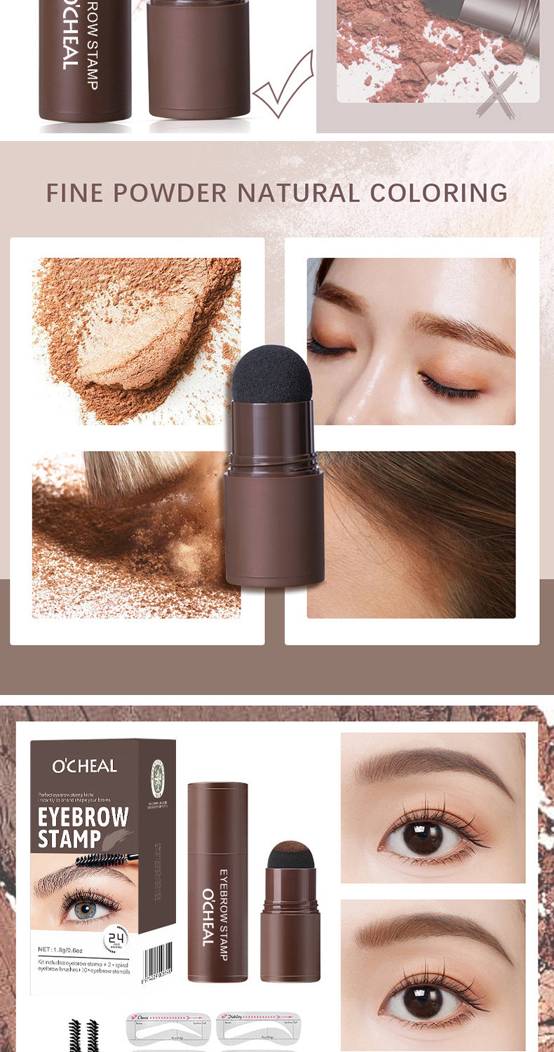 AliExpress Ouqianya Eyebrow Powder Stick Stamp with Eyebrow Card+Eyebrow Brush Long-lasting Multi-functional Eyebrow Dye Cream1.8g