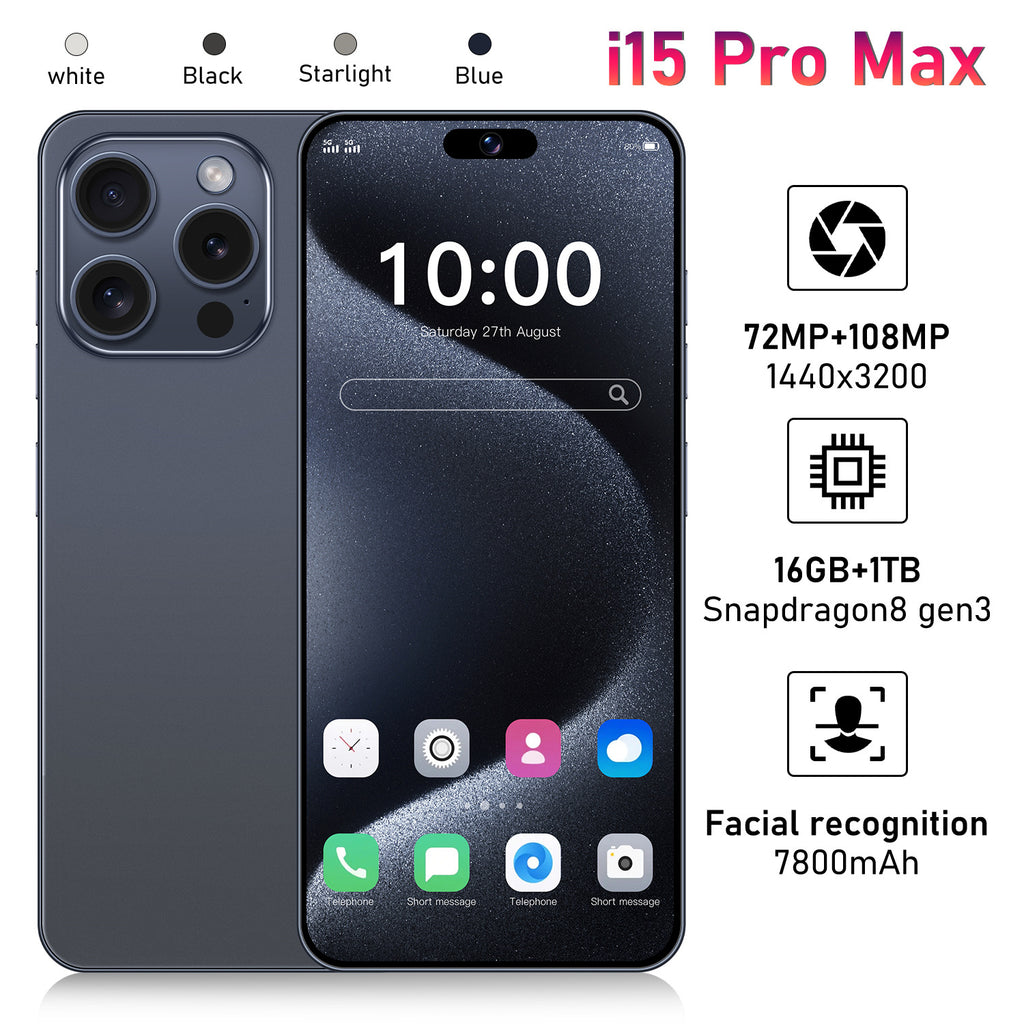 Mobile Phone i15 ProMax 7.3Large Screen 16+1T Android All-in-One Machine Source Factory(Popular)