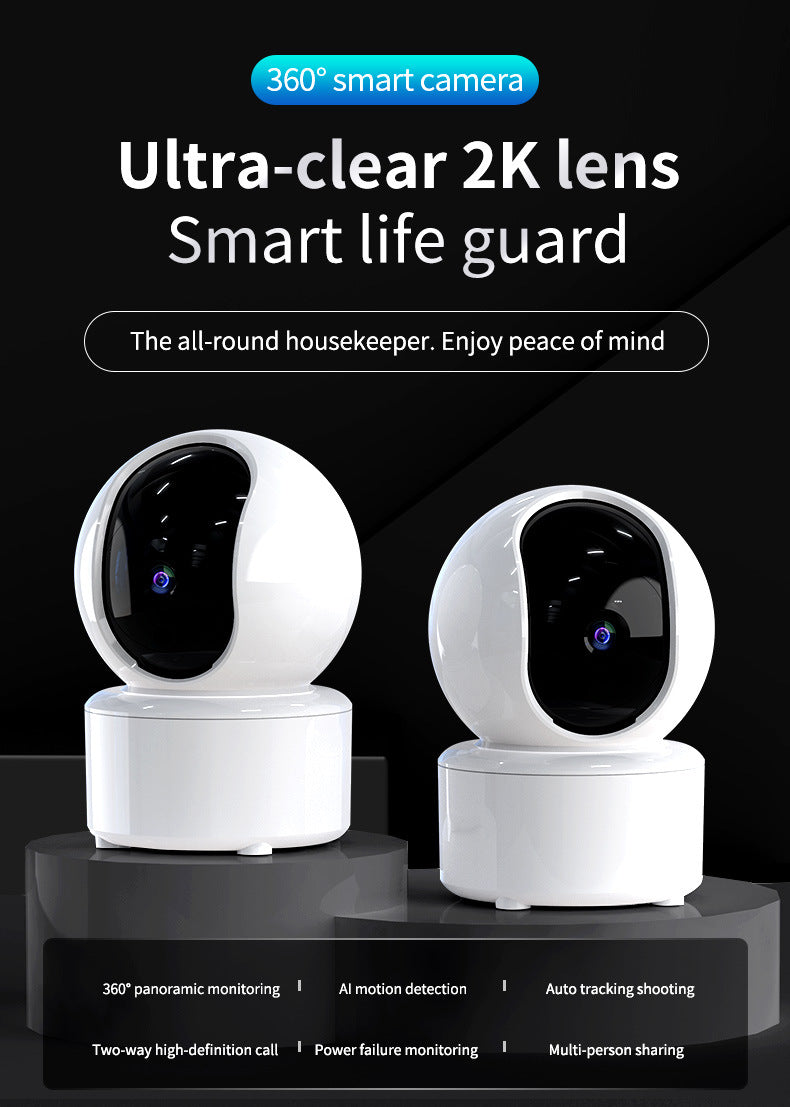 wifi Shake Head Camera Indoor Intelligent Monitoring Alarm Night Vision HD Home Remote Camera Infrared