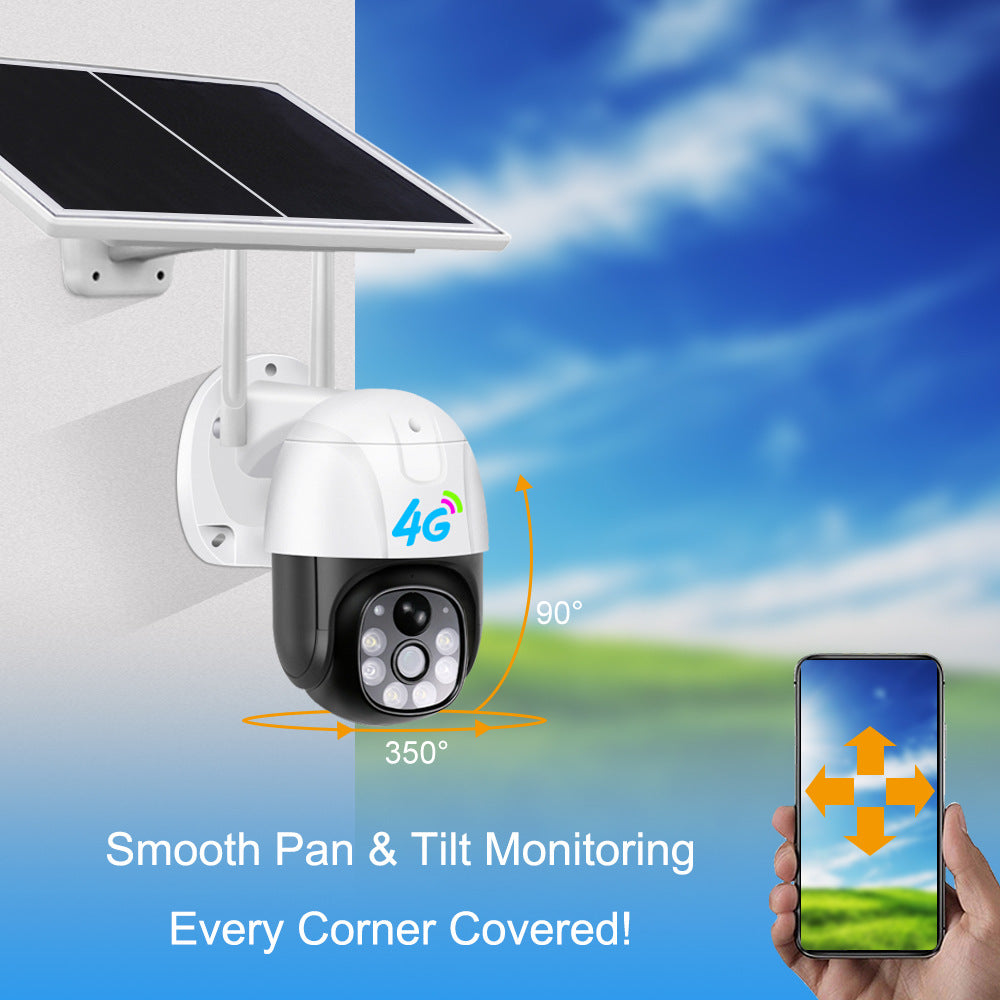 V380Solar Energy4G Camera 1080P High-definition Outdoor Wireless Remote Low-power Surveillance Camera Dome Camera