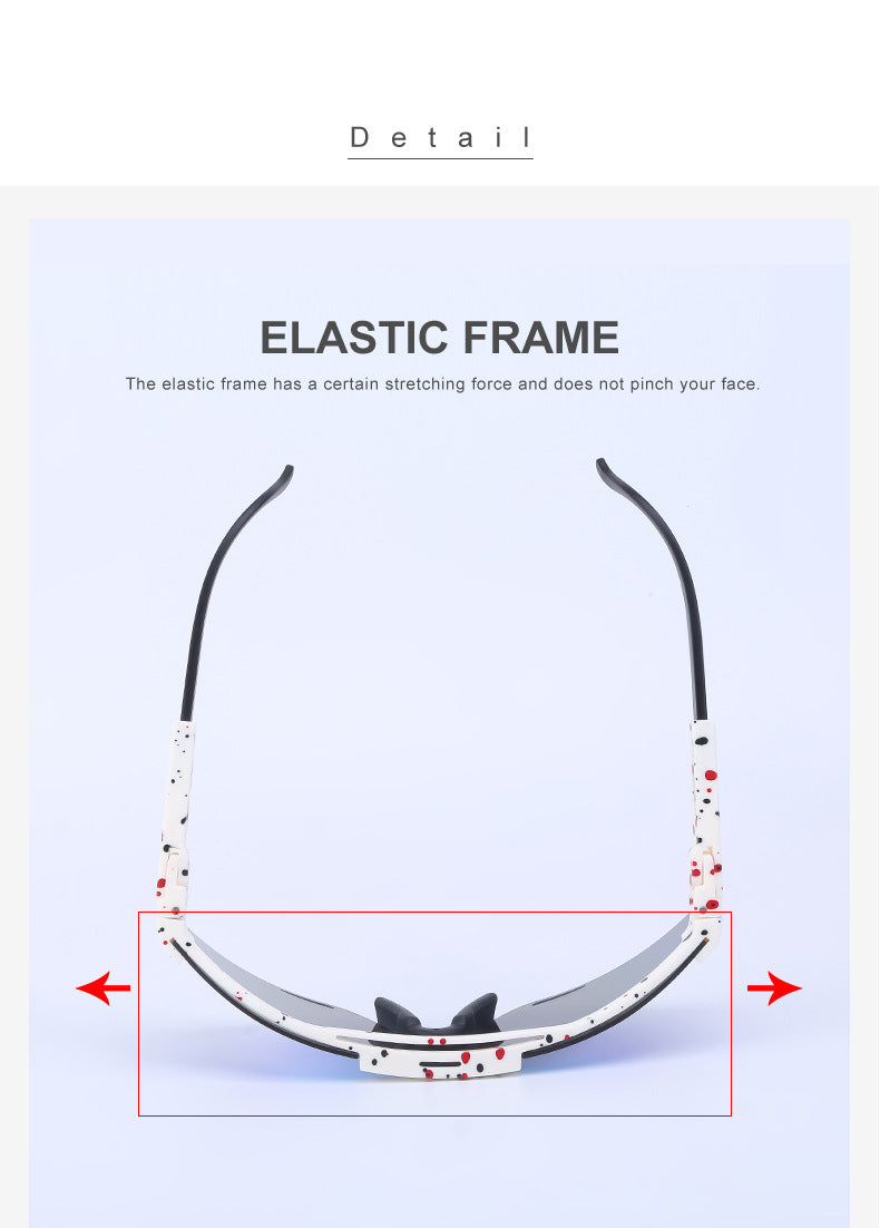 European and American Colorful Sunglasses Outdoor Cycling Windproof Sunglasses Men and Women One-piece Lens Sports Anti-ultraviolet Glasses