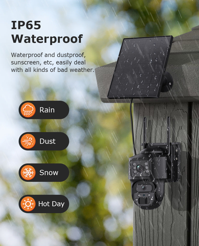 600Megapixel HD Dual Screen Solar Surveillance 4G/WIFI Outdoor Camera Monitoring Special Wholesale