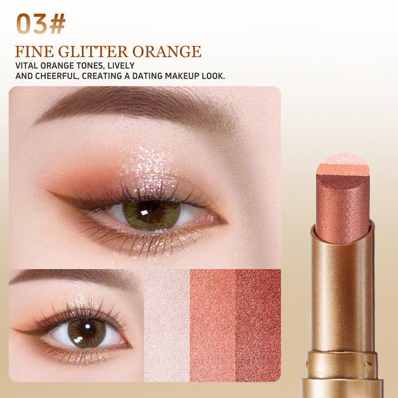 One-Stroke Gradient Lazy Three-Color Eyeshadow Stick Matte Shimmer Pearl Highlight Eyeshadow Pen