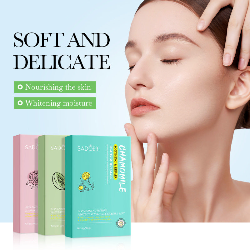 Cross-border Mud Mask Box Set SADOER Kiwi Hydrating Chamomile Smear Mask Foreign Trade Skin Care Products Wholesale