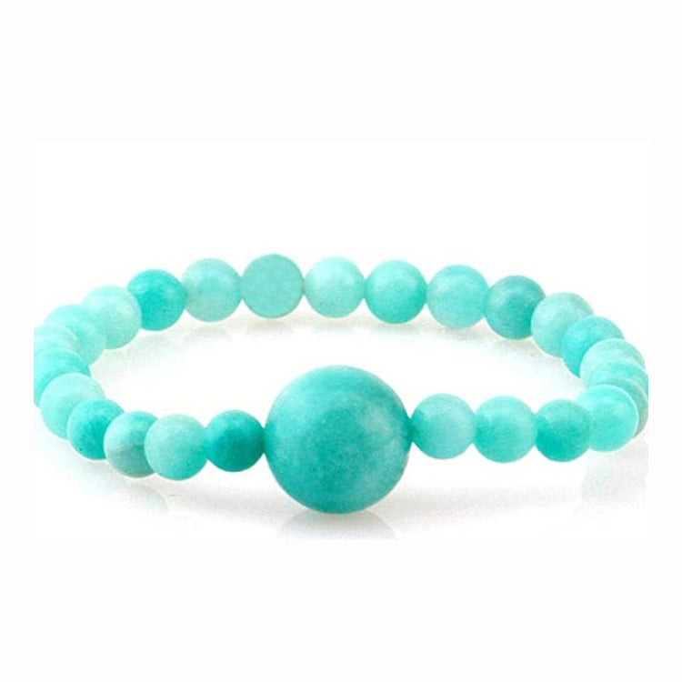 Men's White Turquoise Bracelet6mm Natural Stone Beads Volcanic Stone Bracelet Fake Protein Tiger Eye Frosted Beaded Bracelet