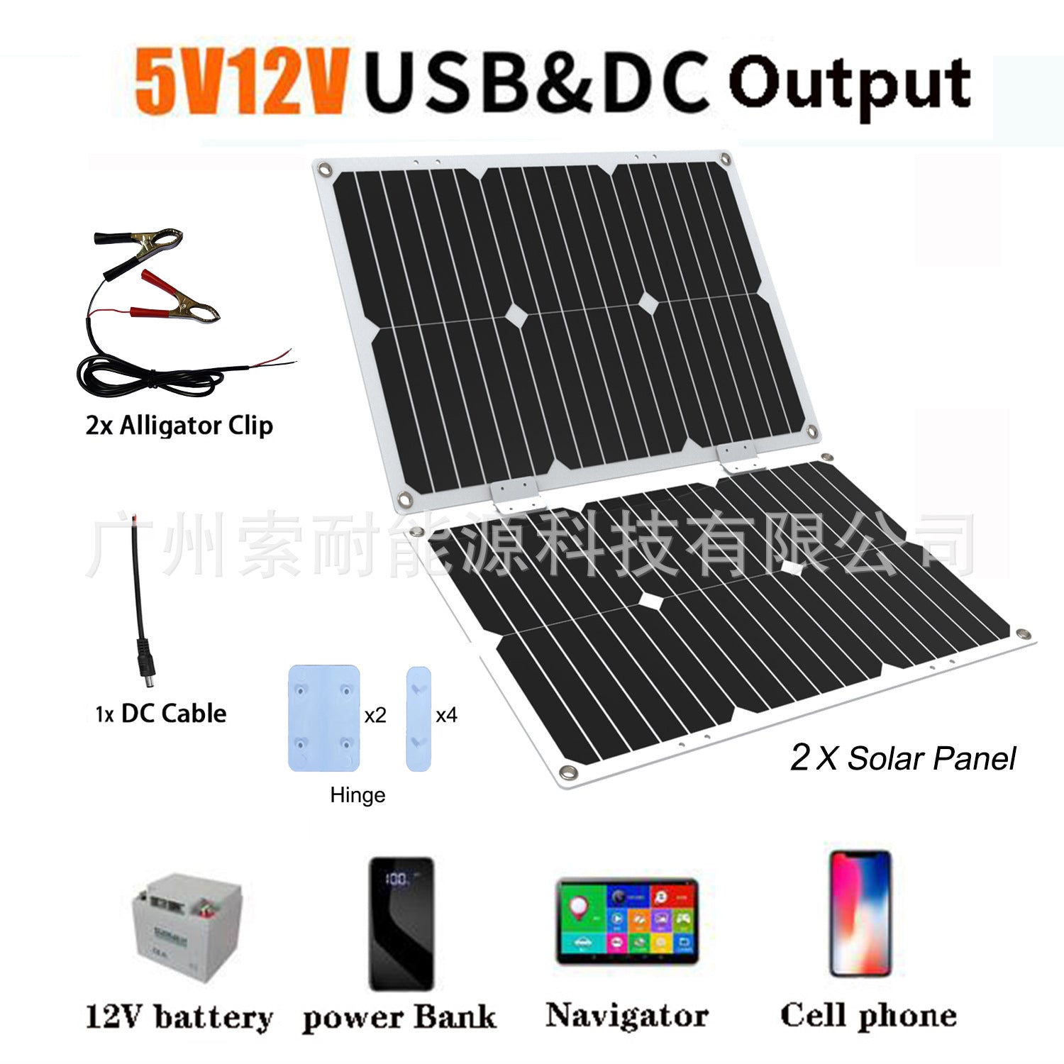 18W/36W/54W/72W 18V Monocrystalline Solar Panel Double USB Interface  30A Controller
