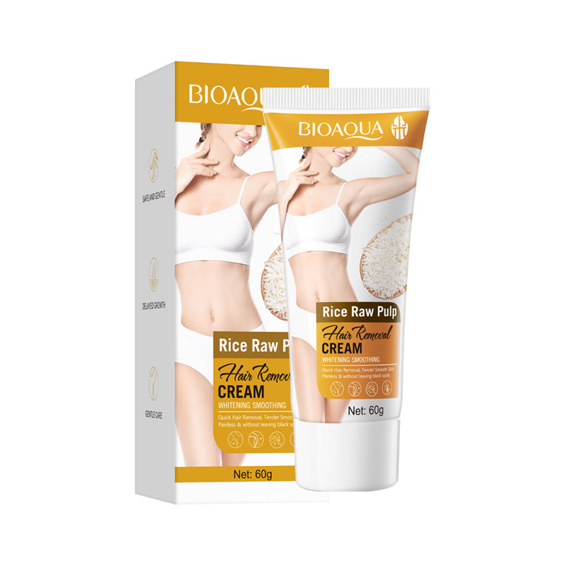 Rice Puree Whitening Hair Removal Cream BIOAOUA Smooth Armpit Hair Removal Leg Hair Removal Cream Cross-Border Wholesale