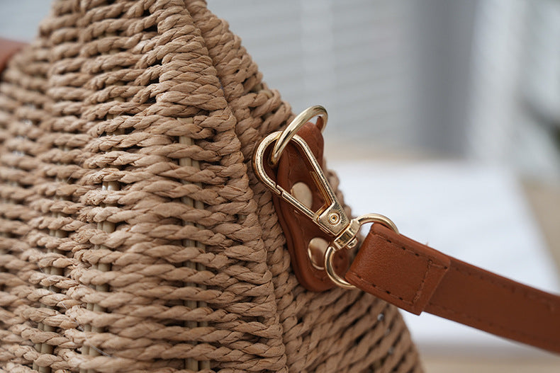 Crossbody Women's Bag New Fashion Single Shoulder Straw Bag Niche Handbag Vacation Beach Bag Korean Style Straw Bag Woven Bag
