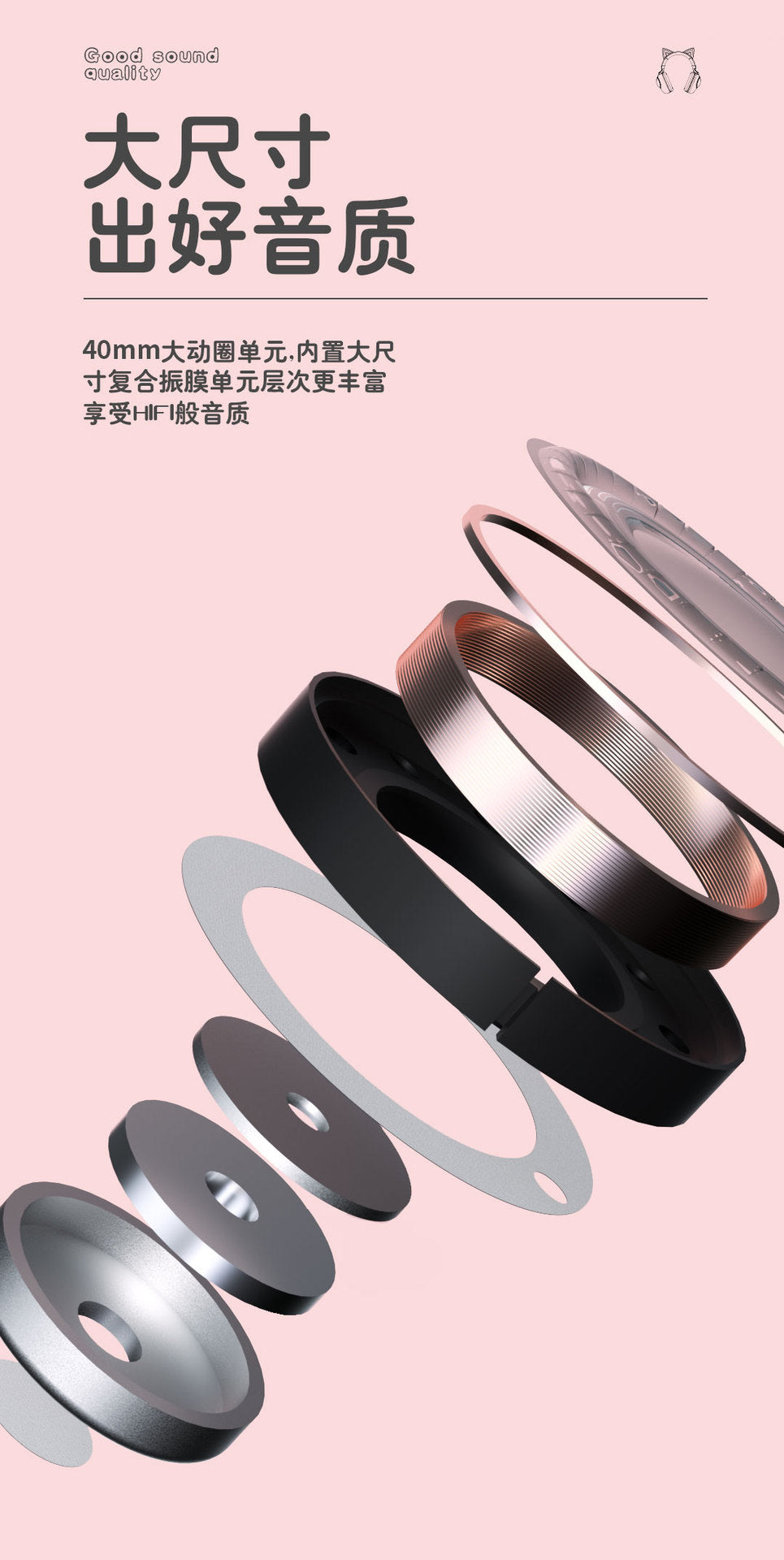 Hot-selling Wireless Over-ear Bluetooth Headphones Long Battery Life High Sound Quality Student Children's Headset