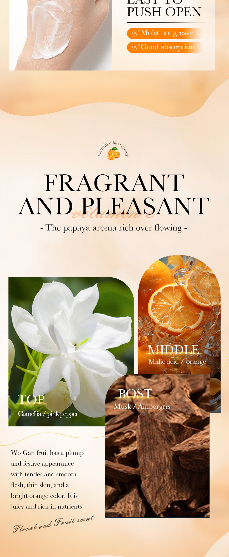 Vitamin C Moisturizing Cream SADOER Whitening, Hydrating, and Skin-Softening Face Cream Cross-Border Wholesale