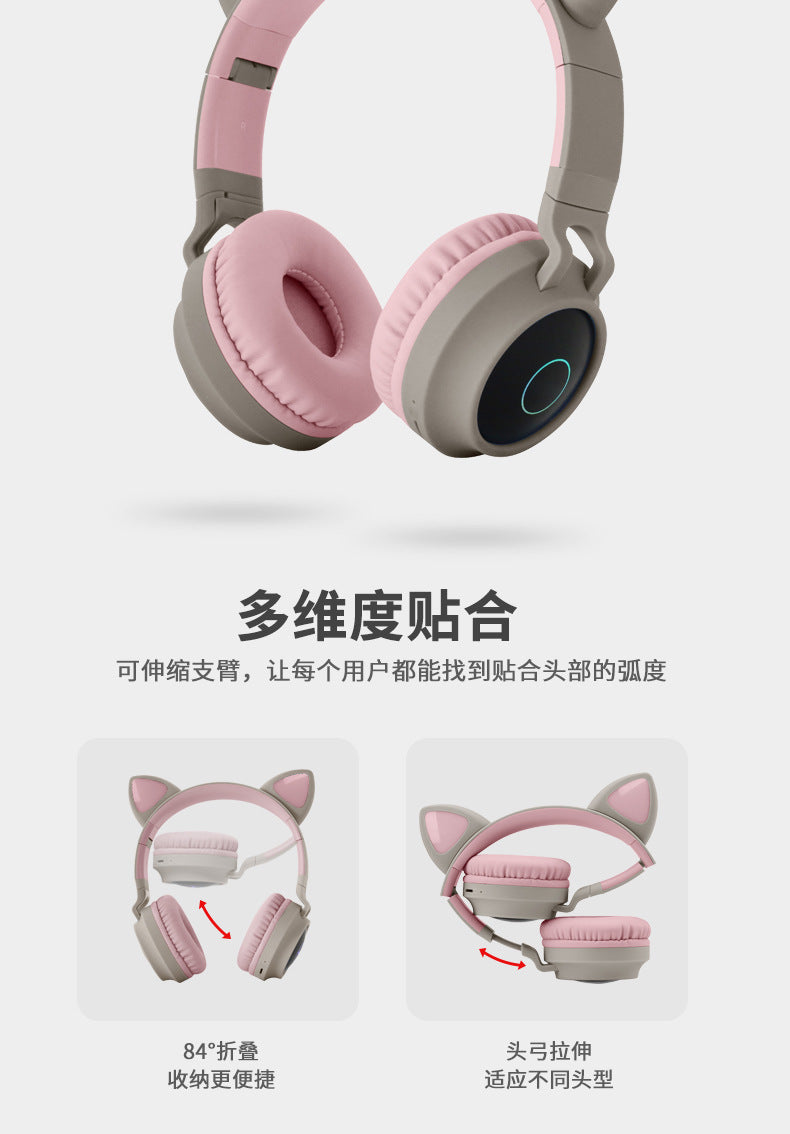 Hot-selling Wireless Bluetooth Cute Over-ear Headphones with Long Battery Life