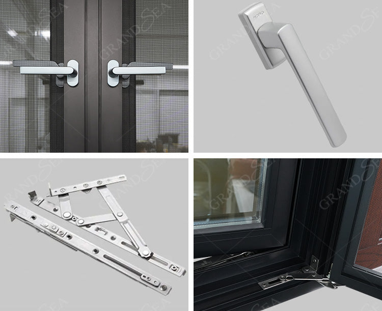 New Products Latest Design Double Glazed Windows Double French Aluminum Window With Grill Design