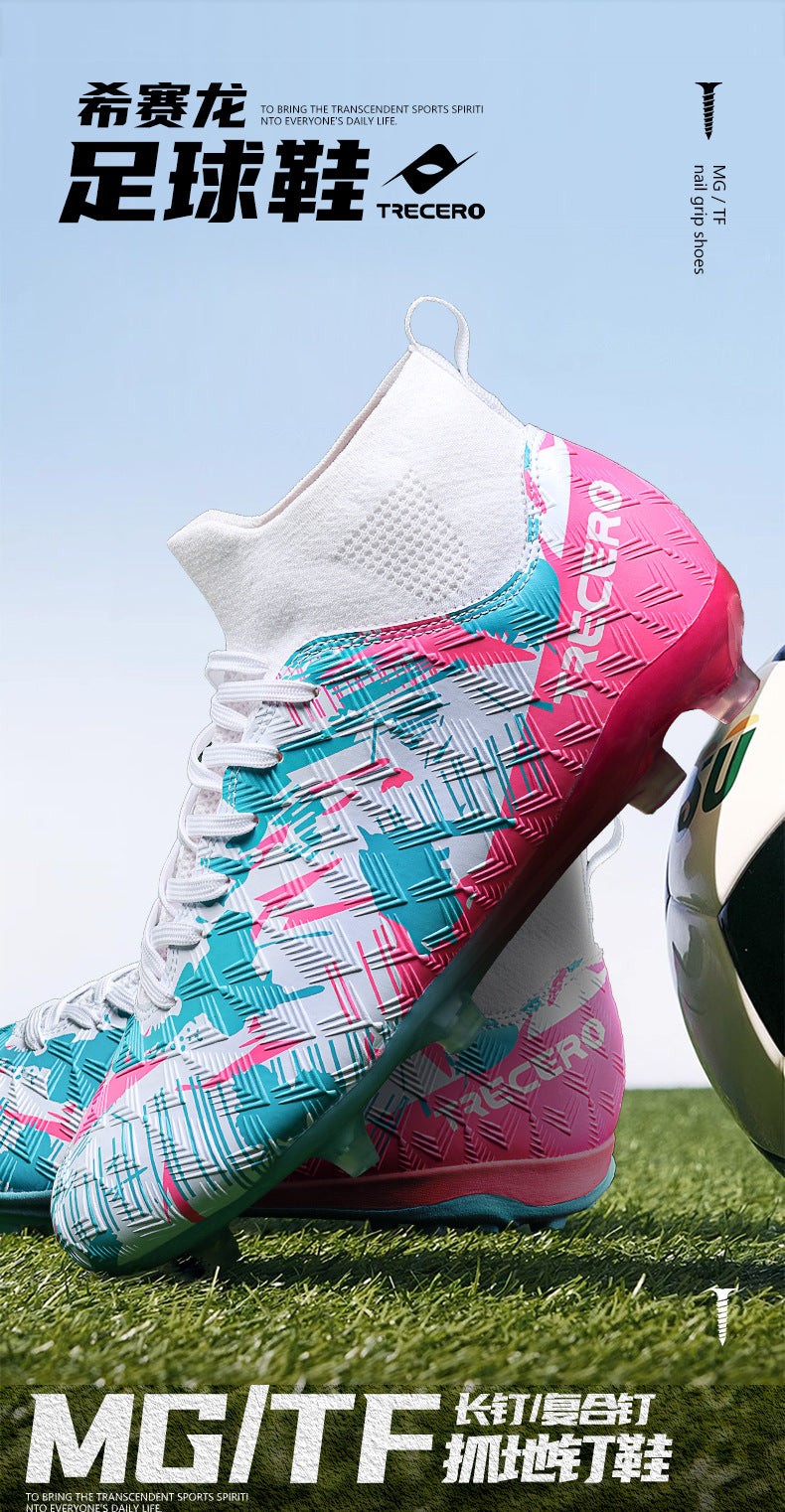 CICERO High quality professional football shoes for men and women FG Long Spike Anti-Slip Wear-Resistant Youth Practical Competition Training Shoes