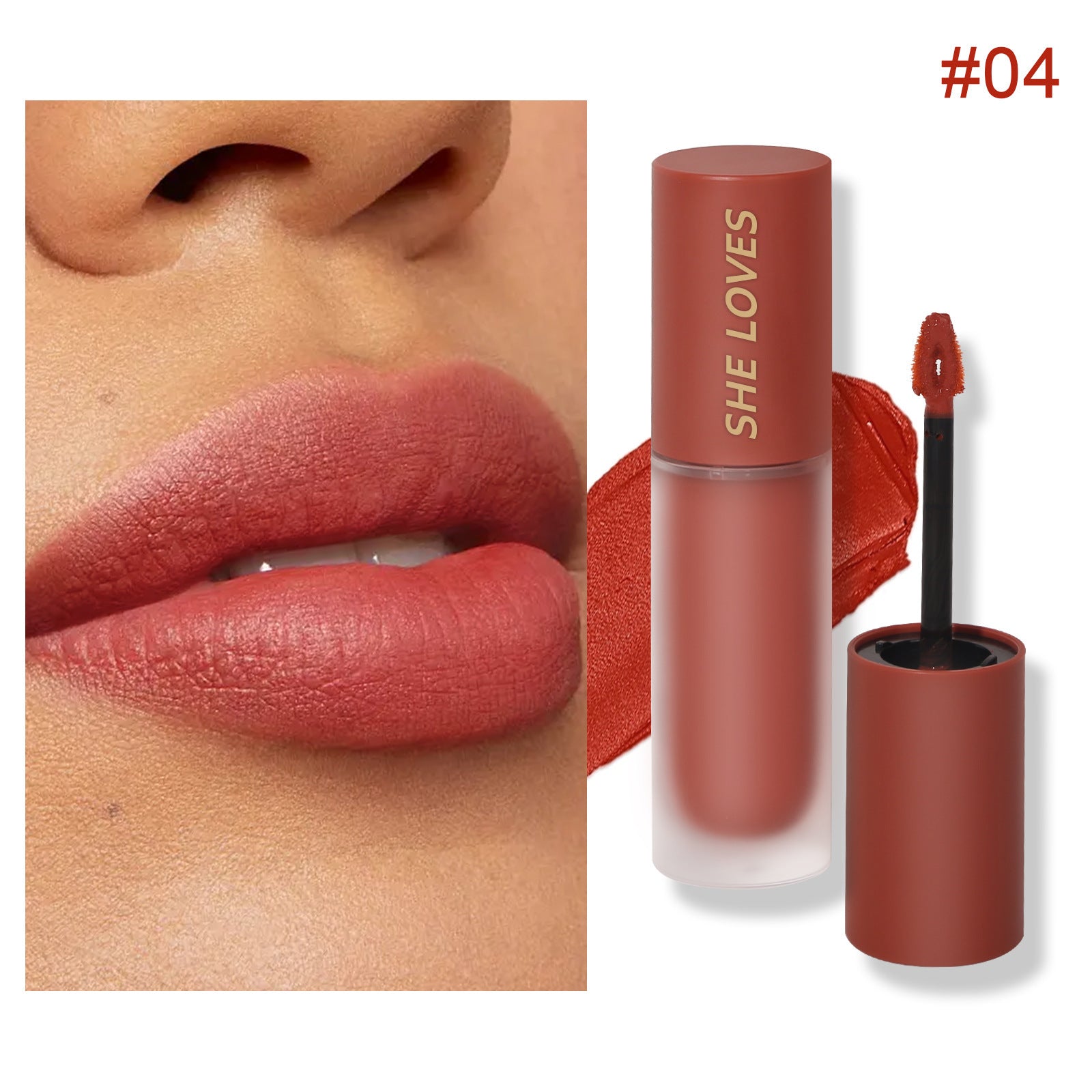 SHELOVES Light Mist Matte Lip Gloss10Color Non-Stick Cup Matte Lip Mud Liquid Lipstick