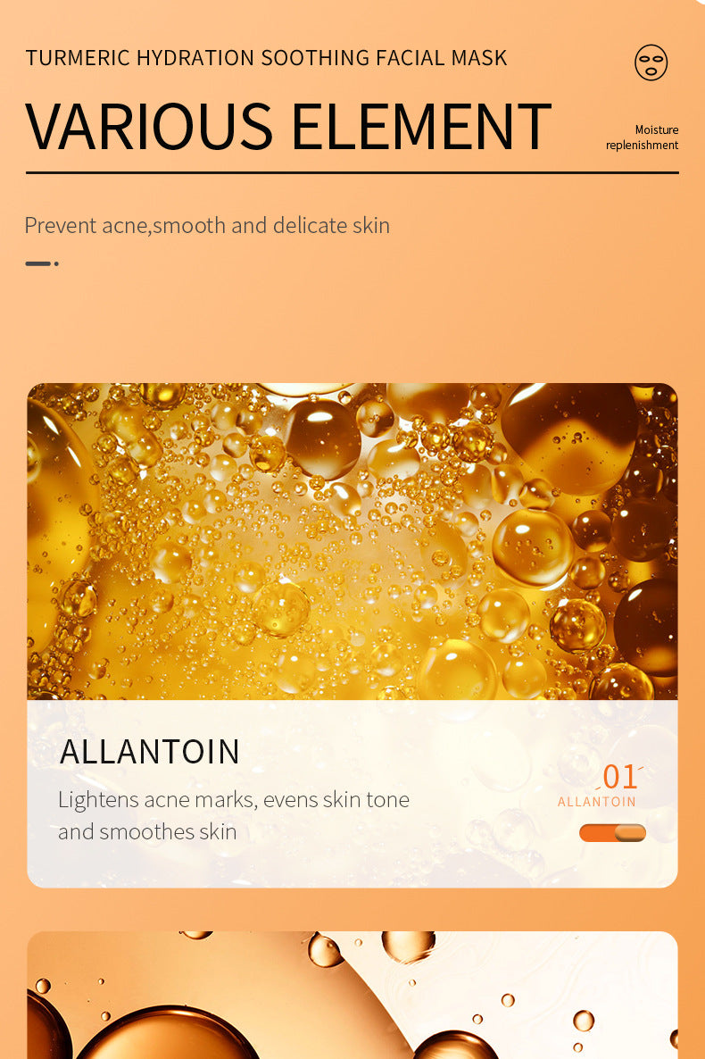 Turmeric Mask SADOER Hydrating and Moisturizing Facial Mask Sheets  Foreign Trade Live Wholesale