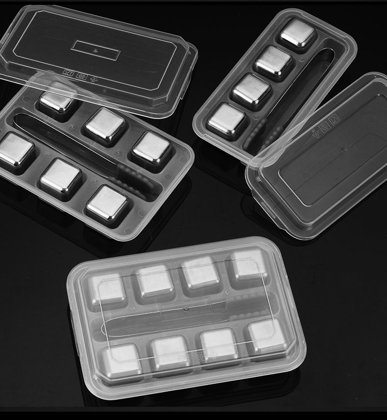 304Stainless Steel Ice Cubes Home Bar Quick-Freezing Ice Wine Stone Set Whiskey Beer Chilled Metal Ice Cubes
