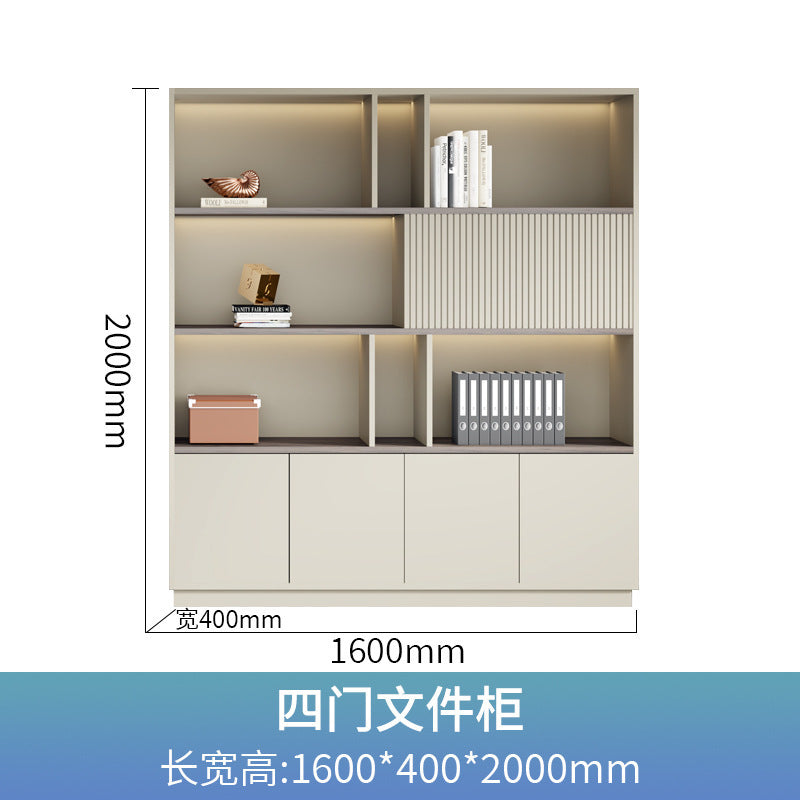 Office Bookshelf Boss Background Cabinet File Cabinet Wooden Document Cabinet Storage Cabinet Wall-Mounted Floor Cabinet