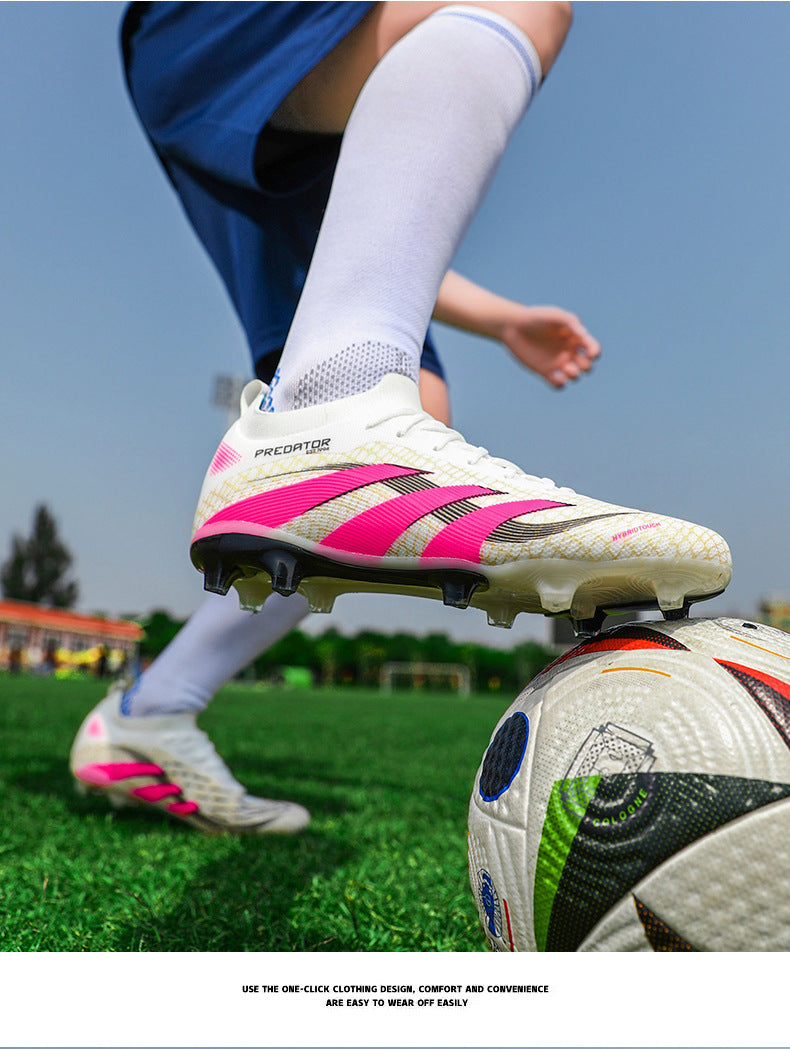 2025New Football Shoes for Men and Women, Youth Students, Fashionable and Comfortable, Long Spikes, Low-top, Factory Direct Sale