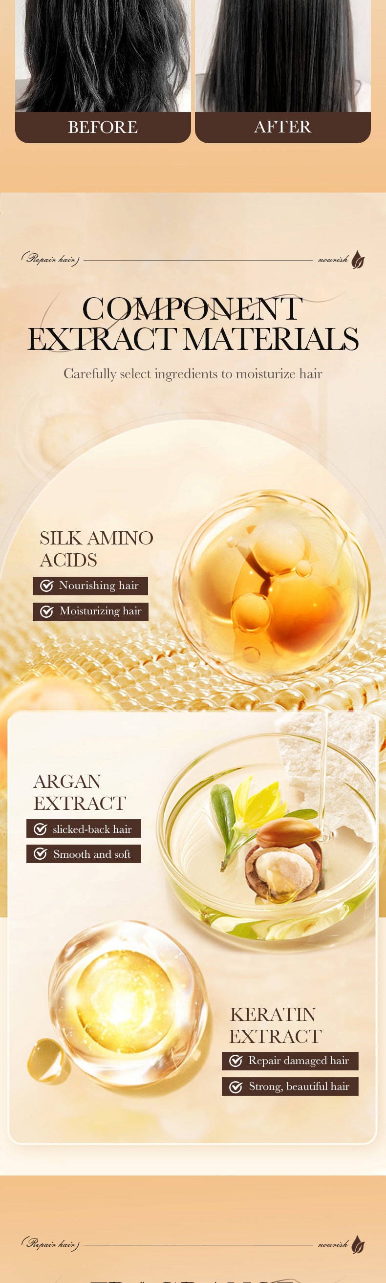 Nut Oil Hair Care Essential Oil80mlSADOER Smooth and Frizz-Reducing Conditioner  Wholesale