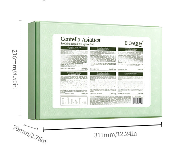 BIOAOUA Centella asiatica soothing and repairing six-piece set Moisturizing skin care product set  wholesale