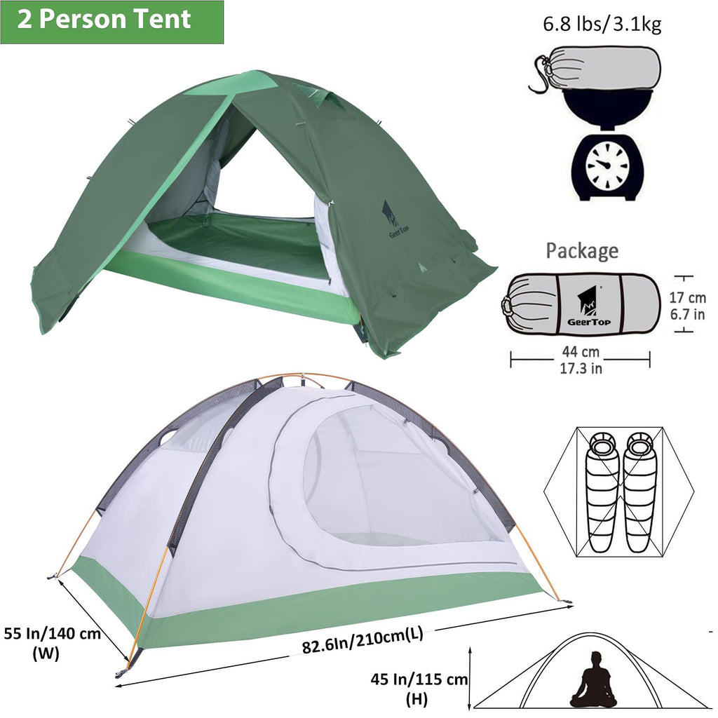 Lightweight Tent Outdoor Hiking Double Layer Tent Aluminum Pole Camping Tent Rainproof