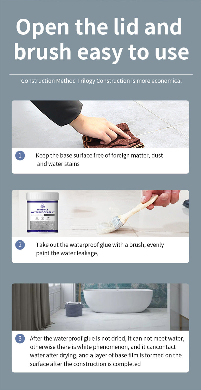 Nano Coating Roof Waterproof Glue Liquid Transparent Wall Water Infiltration Moisture Proof Toilet Transparent Waterproof Coating