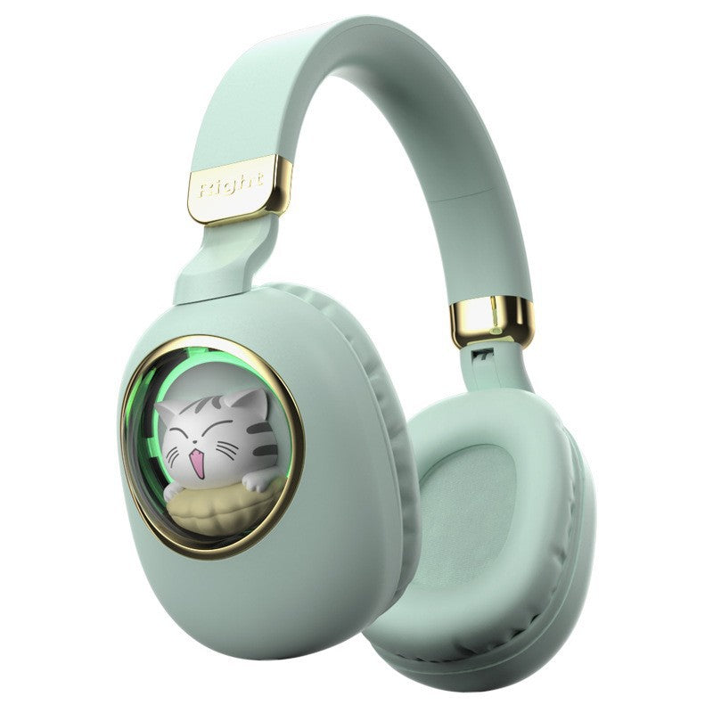 Head-mounted Bluetooth Wireless Earphones Cute Cartoon Cat Full Ear Long Battery Life Support Customization Noise Reduction Cat Ear
