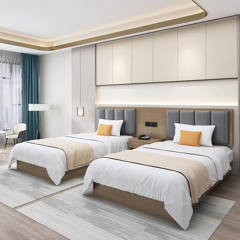 Hotel Bed Hotel Furniture Standard Room Full Set B&B Express Hotel Apartment Single and Double Bed B&B Guest Room Special Bed
