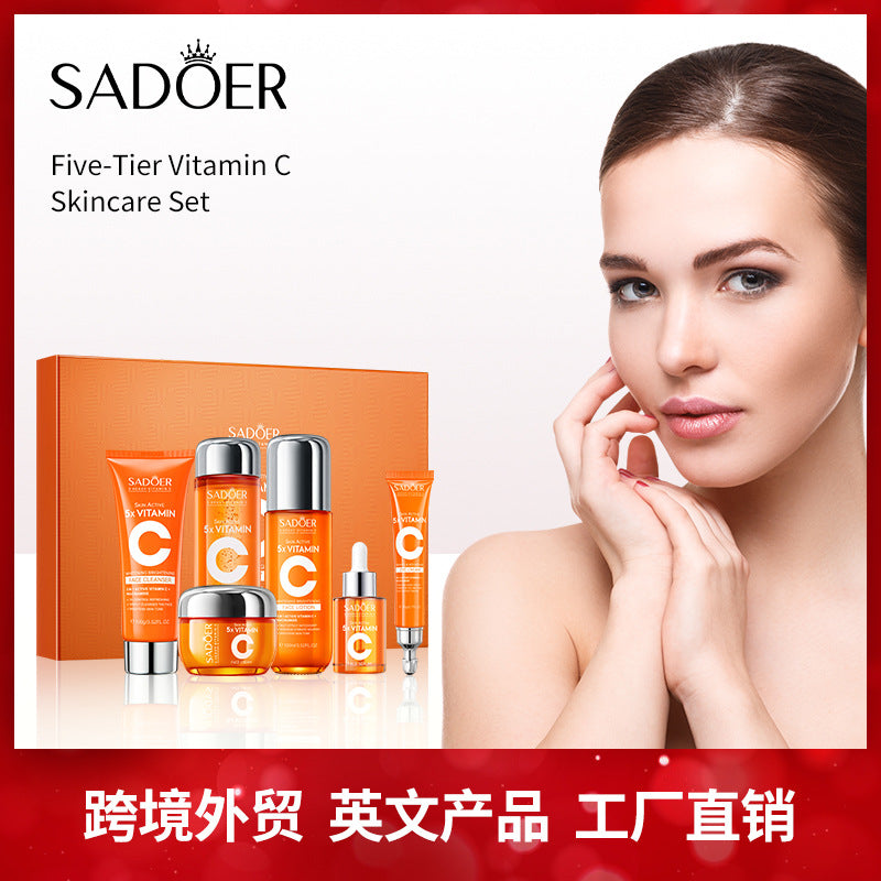 Five Dimensions in  C Skin care product set SADOER Whitening and brightening skin care six-piece set  foreign trade wholesale