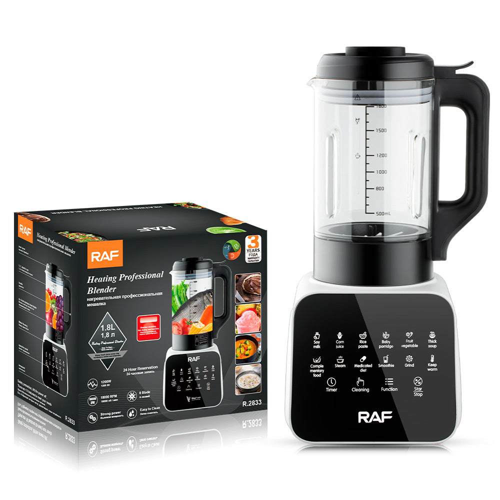RAF European Standard Multifunctional Juicer Household Fully Automatic Fruit and Vegetable Juicer Blender Glass Cup1.8L