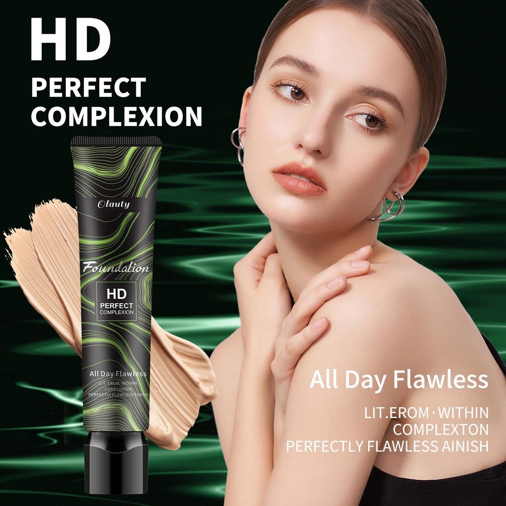 Olauty Liquid foundation waterproof sweatproof moisturizing non-cakey concealer even skin tone natural look makeup