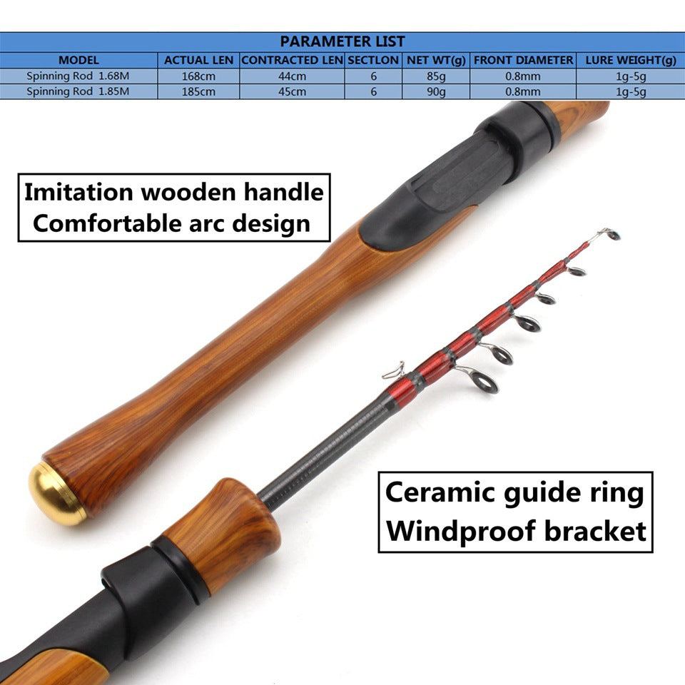 A Gun Handle Retractable Horse Mouth Rod Retractable Lure Rod ul Adjustable Lure Rod Ultra-light Pocket Fly Fishing Rod