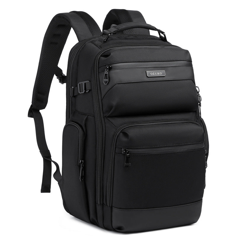 OZUKO Business Backpack Men's Commuting Computer Backpack Waterproof Large Capacity Business Travel Portable Men's Bag
