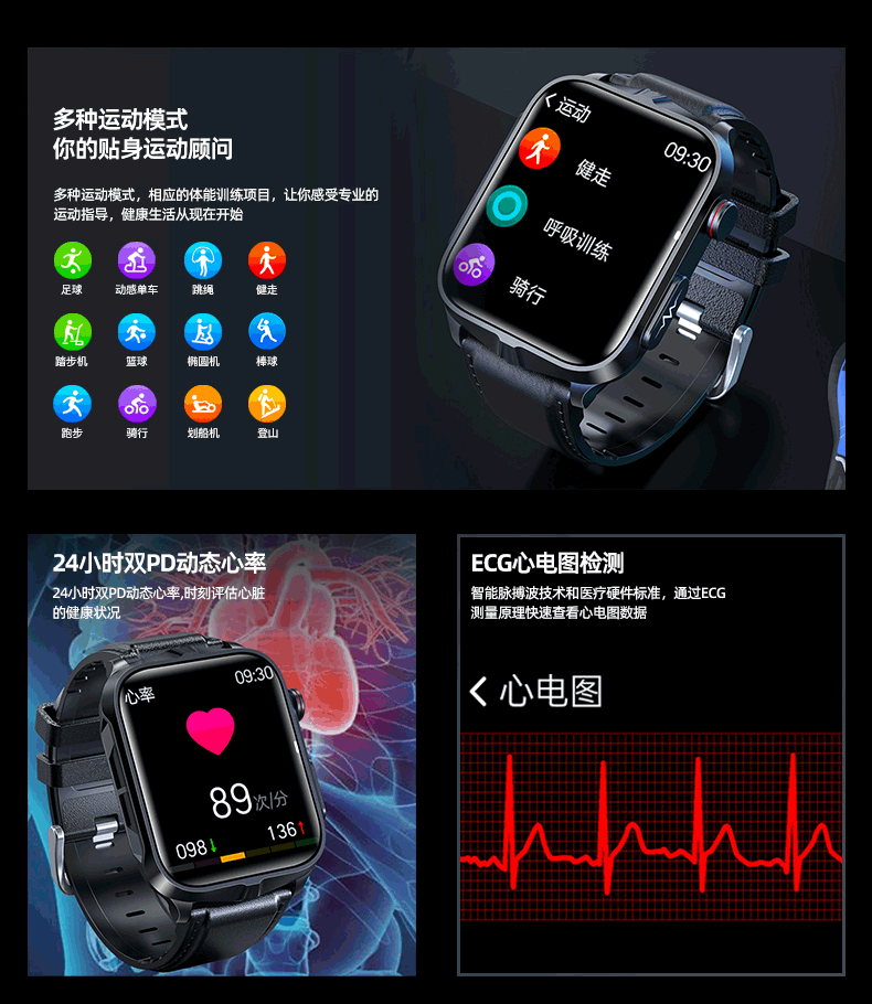 tk11p Smart Watch Electrotherapy ECG Blood Sugar Health Monitoring Watch nfc Relatives and Friends Care Body Temperature Measurement Watch