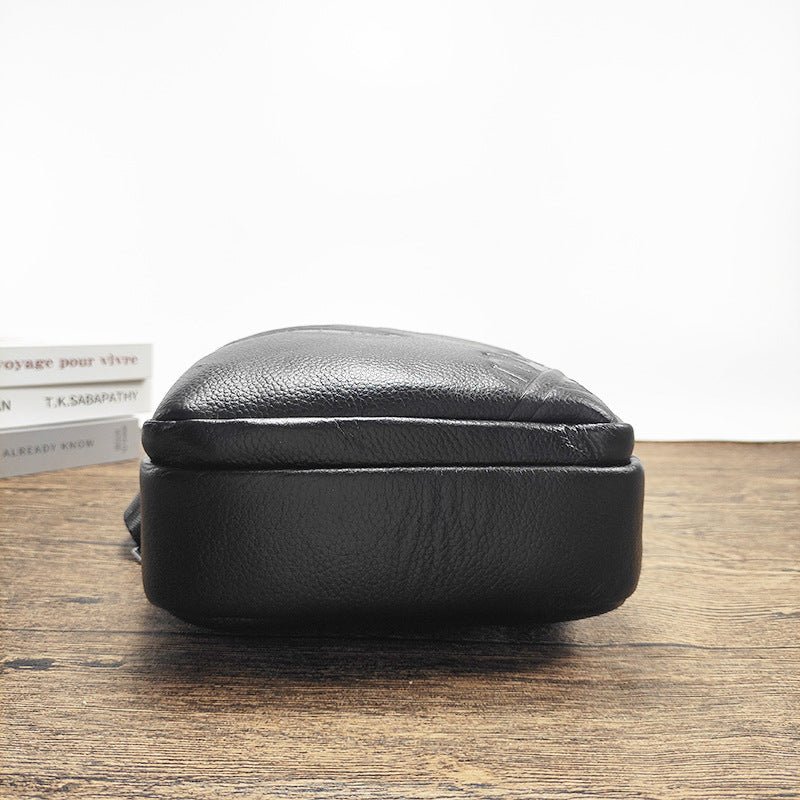 Anti-theft Bag Men's Genuine Leather Chest Bag High-end Security Password Lock Travel Outdoor Crossbody Small Backpack Men's Shoulder Bag
